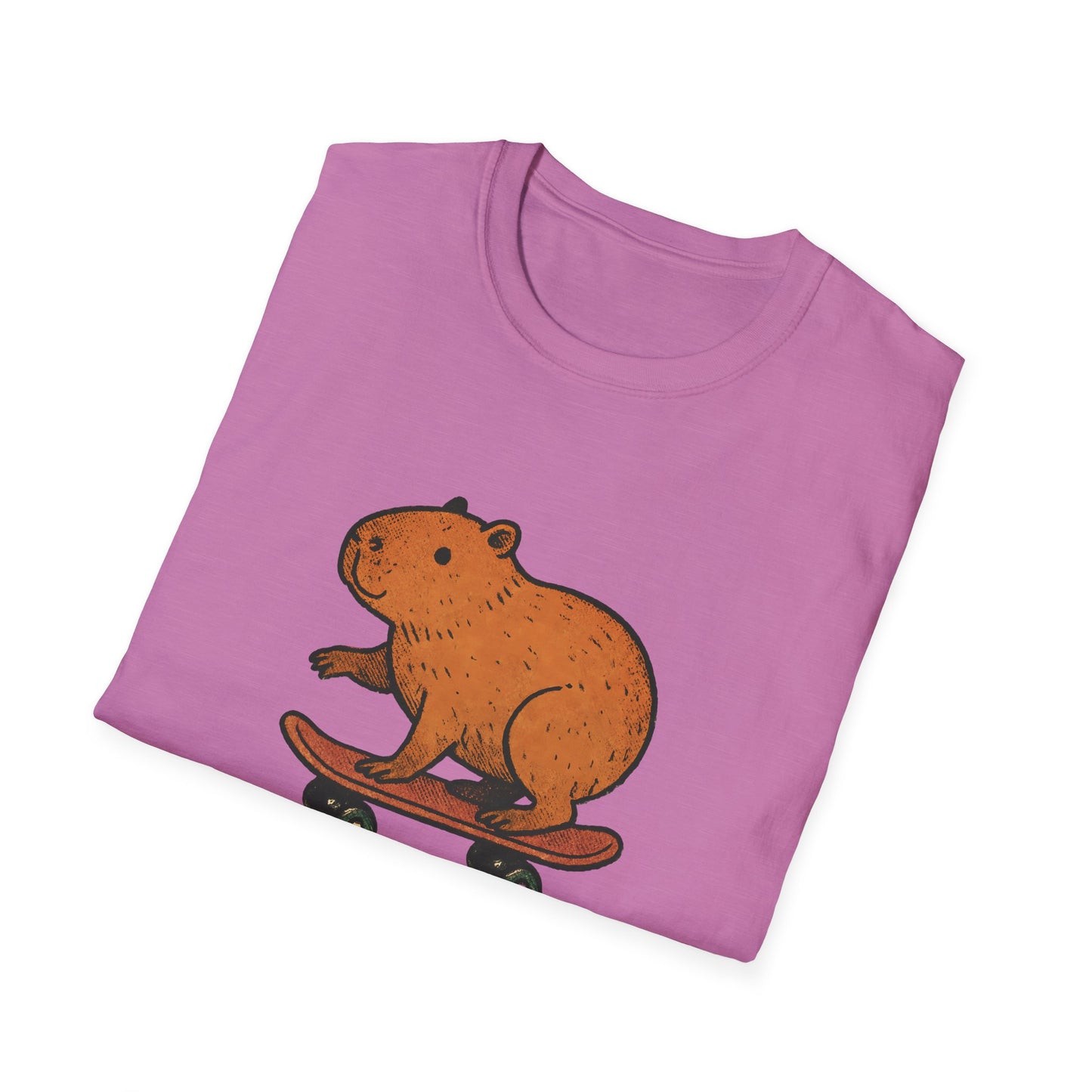 Skatebara - Retro Capybara Skateboarding T-Shirt