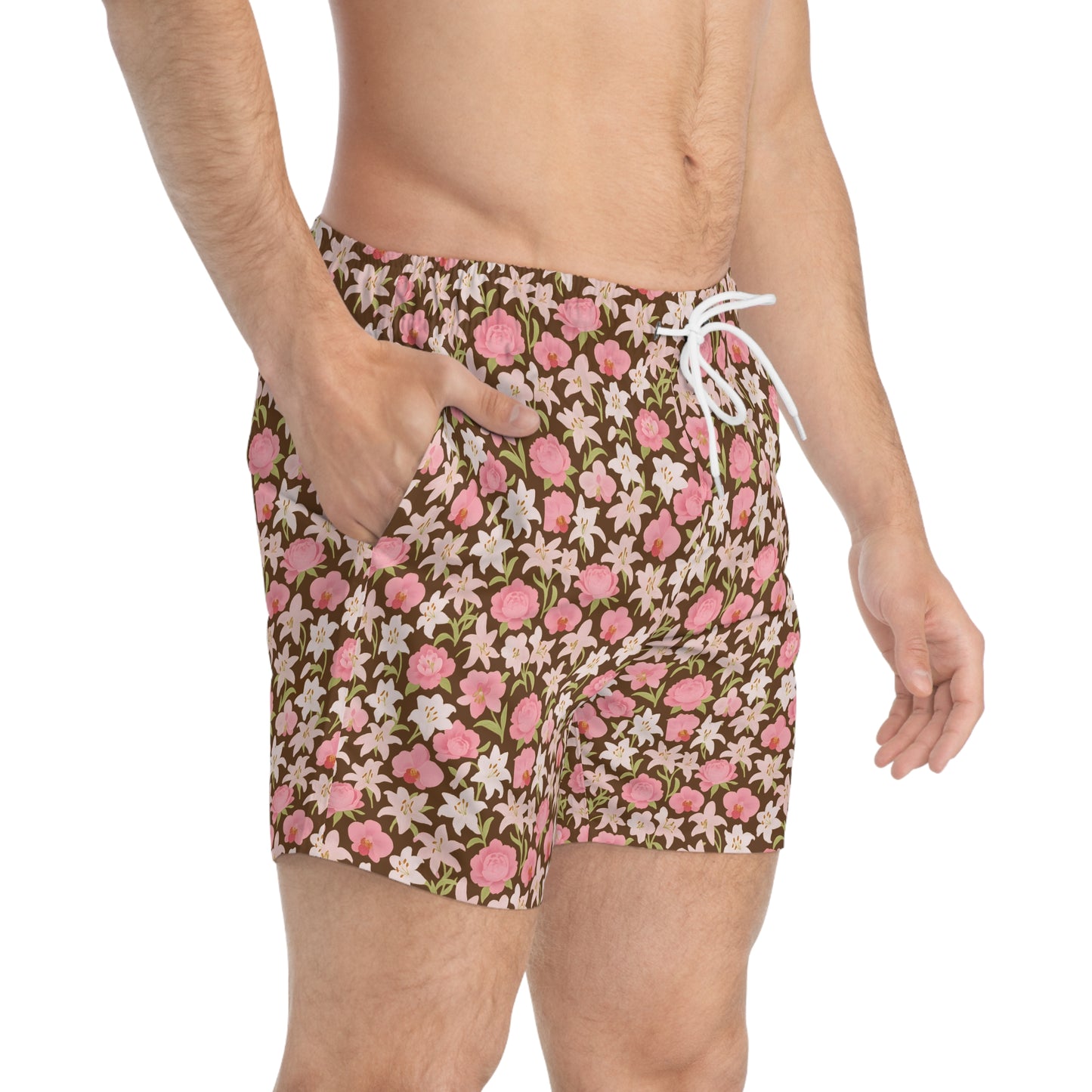 Floral Print Swim Trunks