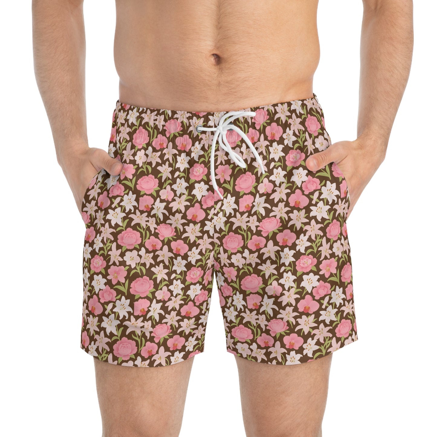 Floral Print Swim Trunks