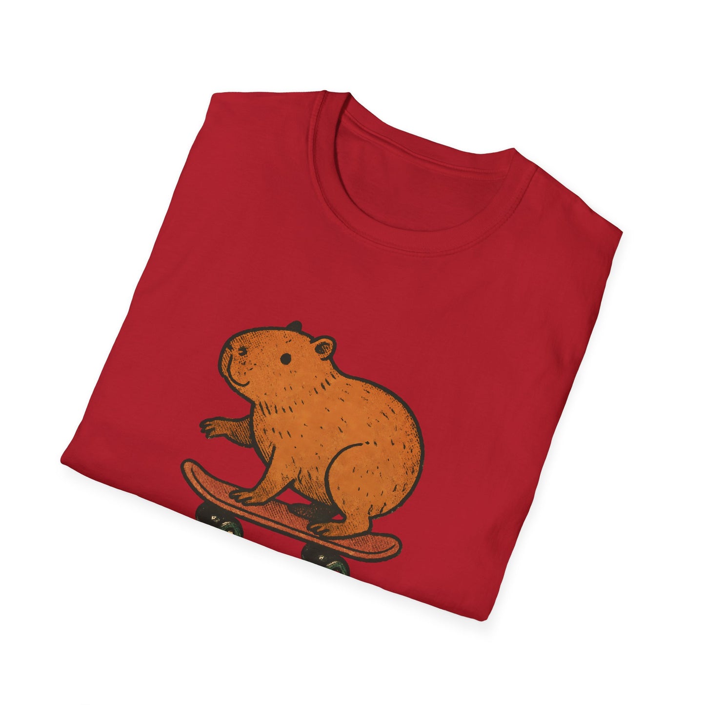 Skatebara - Retro Capybara Skateboarding T-Shirt