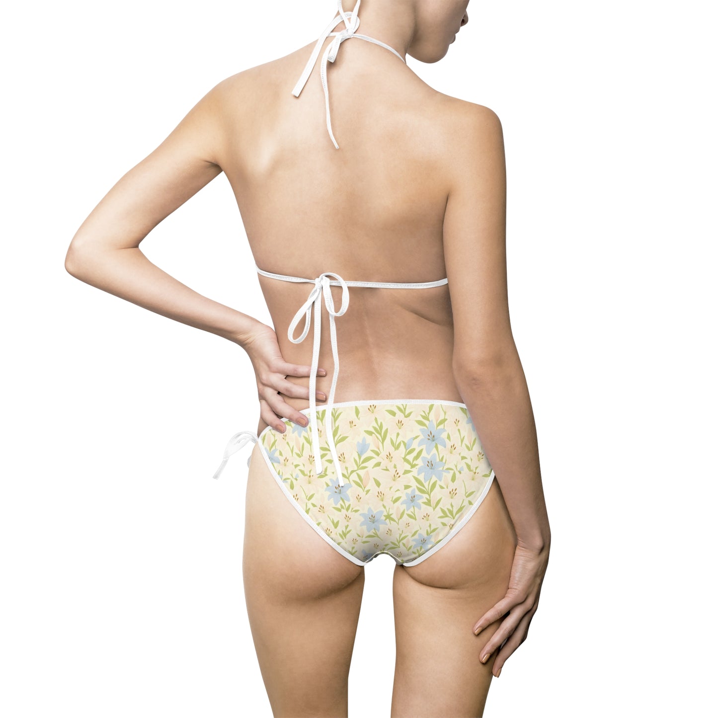 Lilies Light Blue Women's Bikini Swimsuit