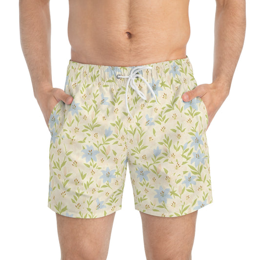 Lilies Light Swim Blue Trunks