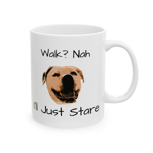 Walk? Nah, I'll Just Stare Thunderpooch Ceramic Mug, (11oz, 15oz)
